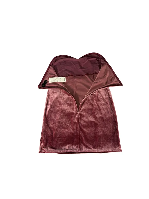 Light Before Dark Velvet Mini Dress L Strapless Sweetheart Y2K Burgundy NWT - Image 8