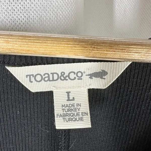 Toad & Co Daisy Ribbed Sleeveless Super Soft Knit Dress Size Large Black - Image 3