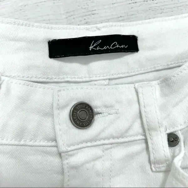 KanCan High Rise Ankle Skinny Distressed Jeans White Stretch Women's Size 25 - Image 6