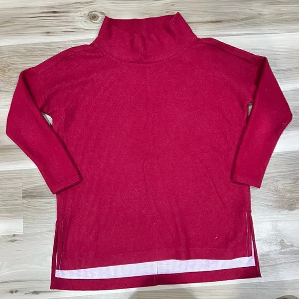 Anthropologie Raspberry Red Theresa Tunic Top Sweater Women’s XS - Image 2