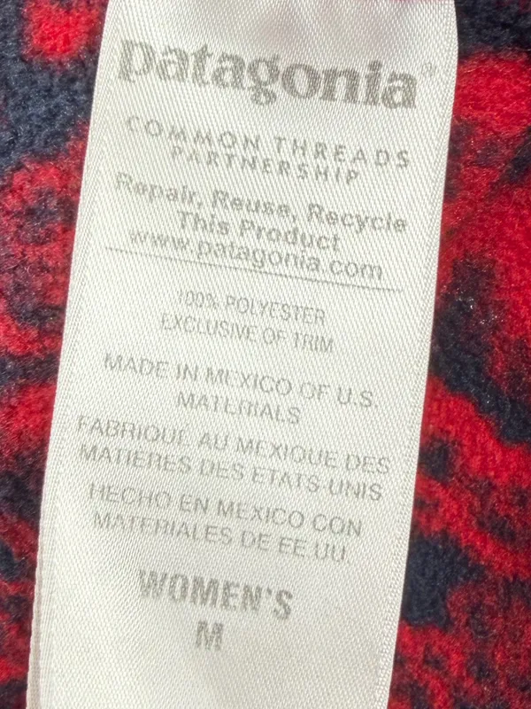 Patagonia Synchilla Snap-T Fleece Women M Barceloneta Red Floral FA15 - Image 8