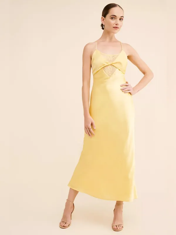 Anthropologie If By Sea Satin Slip Maxi Dress - Image 3
