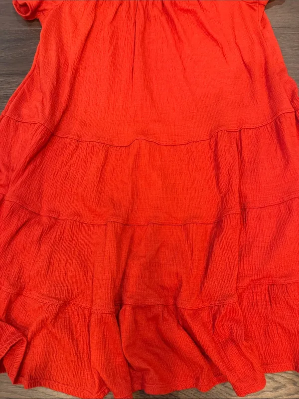 Max Studio Bright Red Tiered Mini Casual Dress Size XS - C31-061 - Image 3
