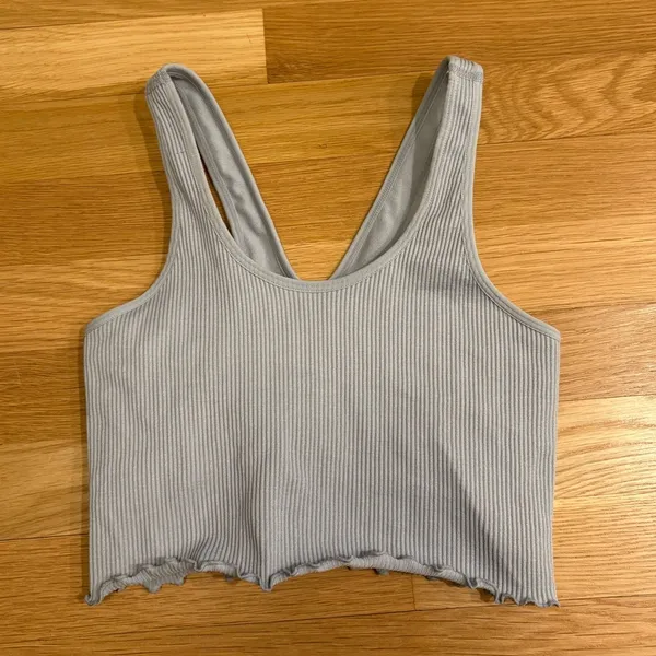 Spiritual Gangster Amor Cropped Tank Light Blue Size XS/S Seamless Ribbed‎ Yoga - Image 3
