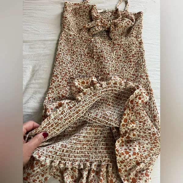 Blush Rust and Cream‎ Patterned Dress Size Medium - Image 6