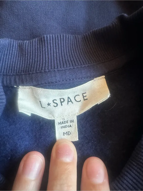 L*SPACE x Anthropologie SUDADERA LEGEND crewneck sweatshirt navy 1999 size M - Image 5