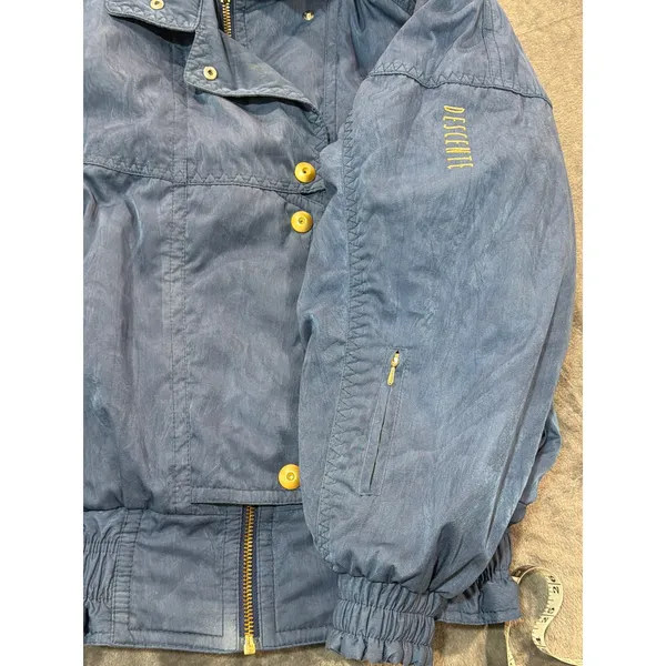 Descente Ski Jacket Womens Blue Vintage Insulated Bomber D7-9658 Size 10 - Image 9