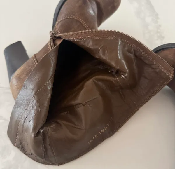 gianni bini brown genuine leather ankle boots - Image 5