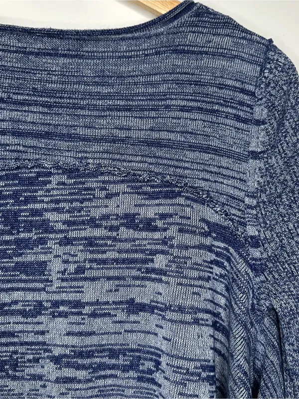 Free People Blue Asymmetrical Hook & Eye Cardigan Sweater Large - Image 10