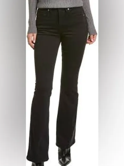 Good American Good Legs Flare Black High-Rise Jeans - Image 4