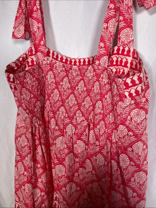Ro’S Garden Womens Red Bohemian Tiered Midi Dress Large New With Tags - Image 6