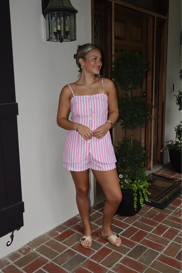 Pink striped romper - Image 3