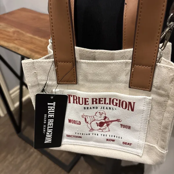 True Religion Crossbody Mini Tote Purse Shoulder Bag Adjustable Guitar Strap NWT - Image 3
