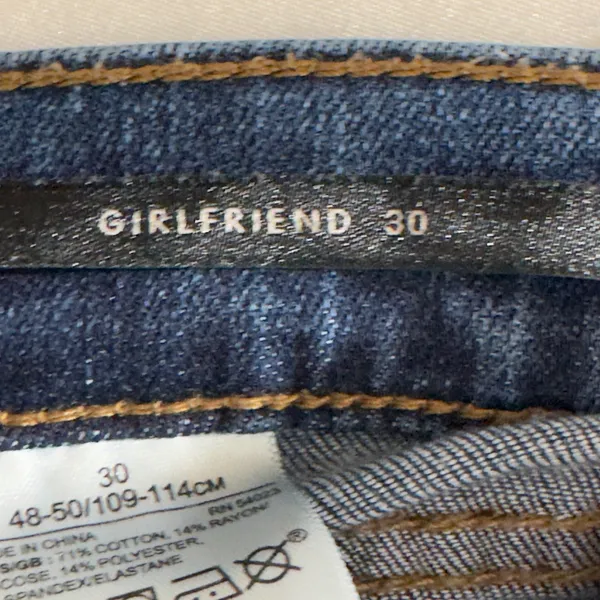 3210 | Banana Republic Girlfriend Raw Hem Straight Leg Jeans Blue Women 30 - Image 6