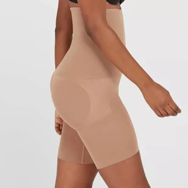 Spanx Assets Shaping Shorts Size Medium Light Beige Hi Waisted Compression - Image 10