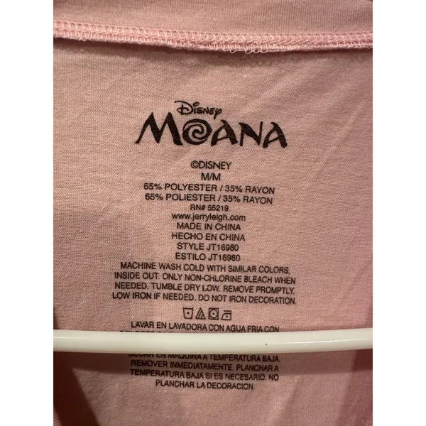 NWOT Disney Moana Sketch Side Profile Pink soft Women Tee Sz M - Image 3