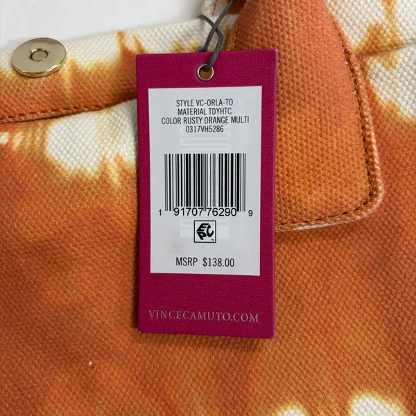 Vince Camuto Orla Tote Bag Rusty Orange Multi Tie Dye Canvas VC-ORLA-TO NEW - Image 14