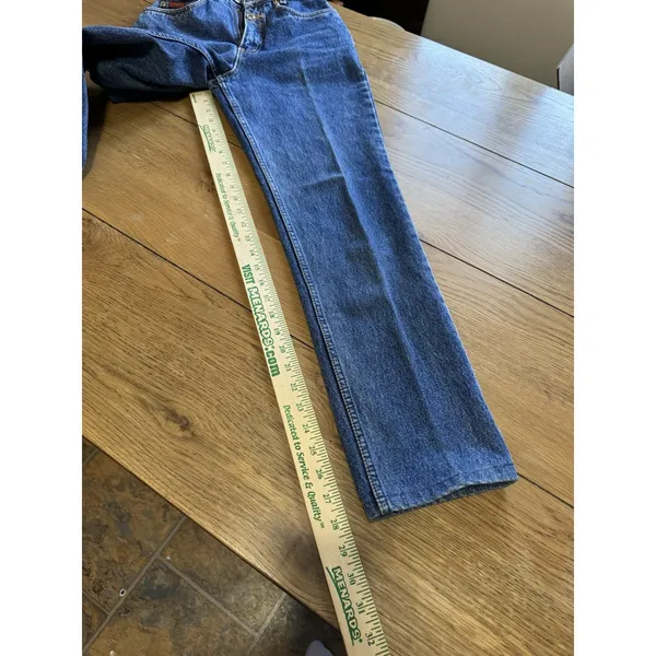 Vintage 90’s Lawman Western Slim Fit Straight‎ Leg Dark Blue Denim Jeans Size 1 - Image 5