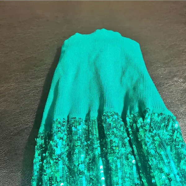 Bebe Teal‎ Sequin Mini Dress Size Medium - Image 4