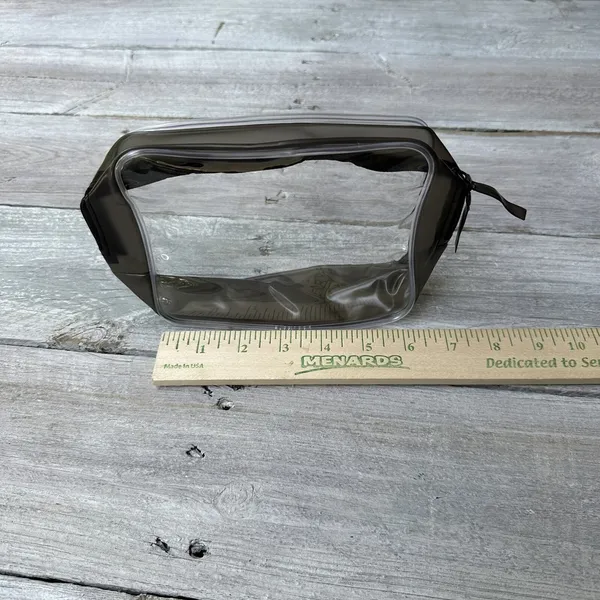 Set Of 2 Clear Black Outlined Zipper Travel Case Small Concert Festival‎ - Image 4