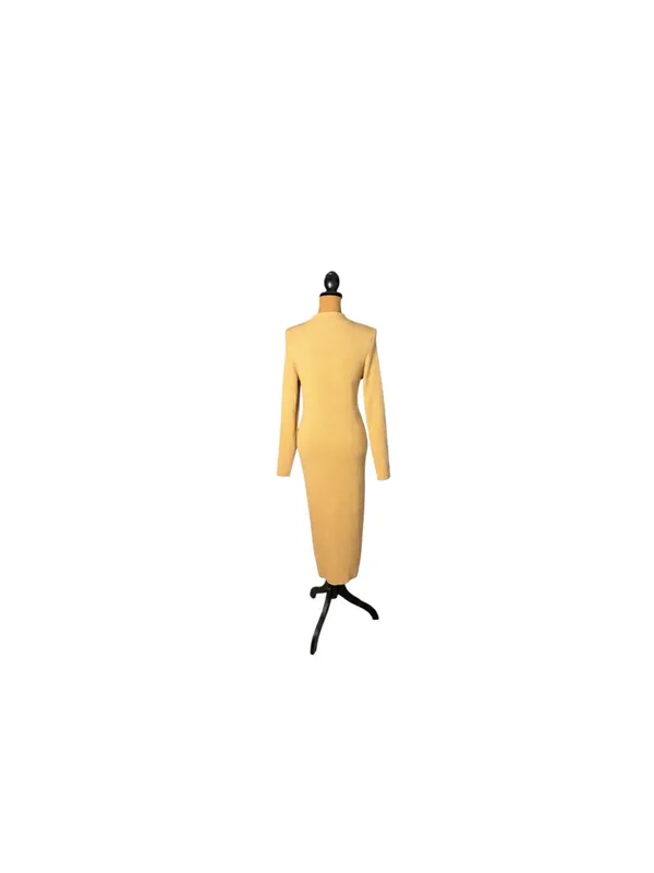The Drop Chantal Cutout Ribbed Knit Bodycon Midi Sweater Dress M Camel NWT - Image 3