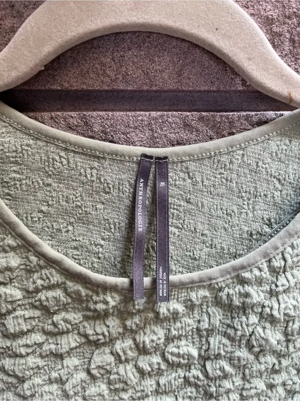 By Anthropologie Textured Racerback Tank Sage Green XL - Image 5