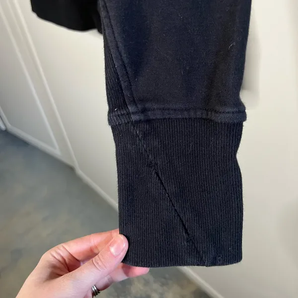 Athleta Triumph Hoodie Black Size Large Fleece Lined Full Zip - Image 5