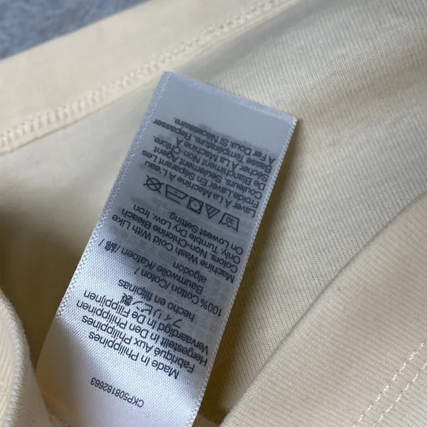 Madewell Shirt Womens XL Cream 90s‎ Baby Tee Short Sleeve Cotton V Neck NY931 - Image 6