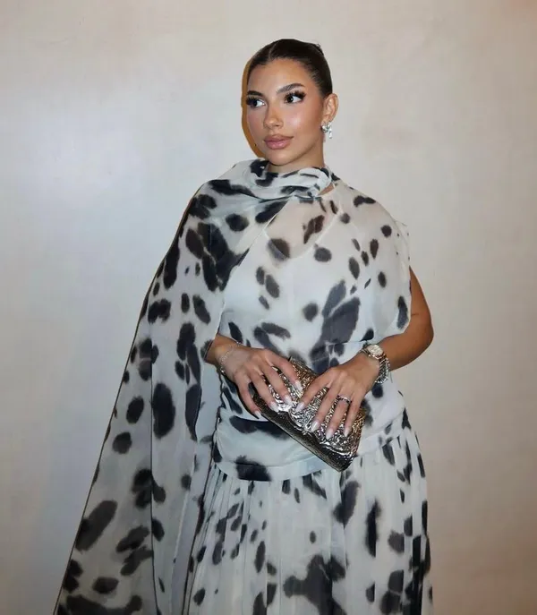 Zara dress voluminous maxi animal print kimono scarf layered casual boho - Image 2