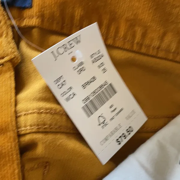 NWT J.Crew 9” High Rise Skinny Corduroy High Rise Jeans Mustard Yellow - Image 8