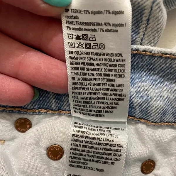 American Eagle Highest Rise Baggy Straight‎ Jeans Light Wash Blue Womens 000 Reg - Image 8