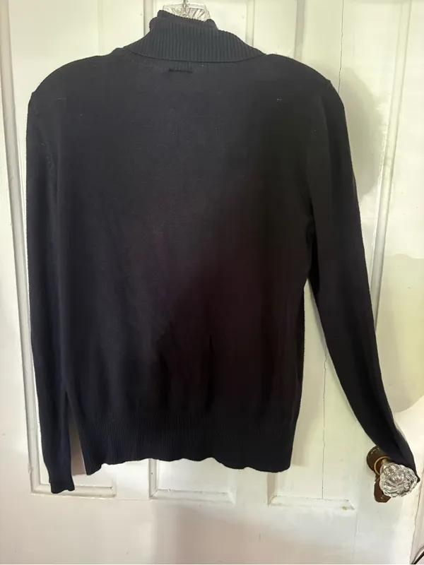 Ann Taylor Navy Ribbed Turtleneck Sweater - Image 5