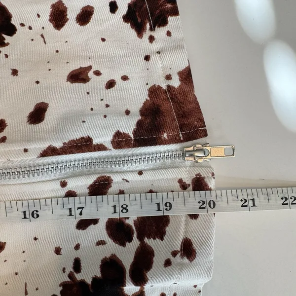 No Comment Cow Print Vest Women S Brown White Zip Front Western Cowgirl Y2K - Image 9