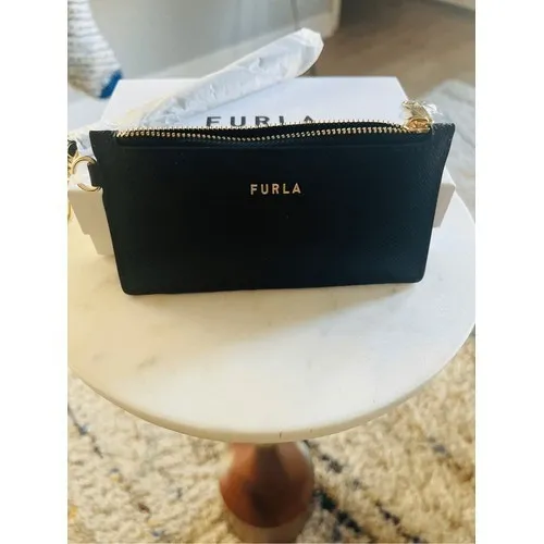 FURLA Classic Credit Card Case Leather Wallet Wristlet, Black, Wrist Strap, NWT‎ - Image 12
