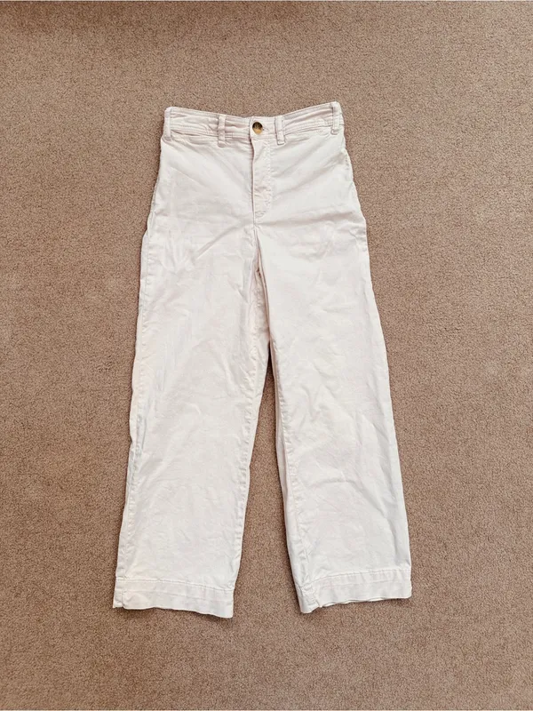 Marine Layer Bridget Slim Wide Leg Crop Pants in Peach Whip - Image 2