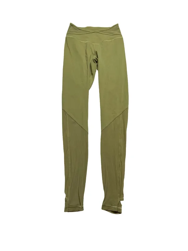 ✨ Lululemon Nulu Crisscross Mesh‎ Stirrup Tight Olive Green Leggings Sz 6 ✨ - Image 3
