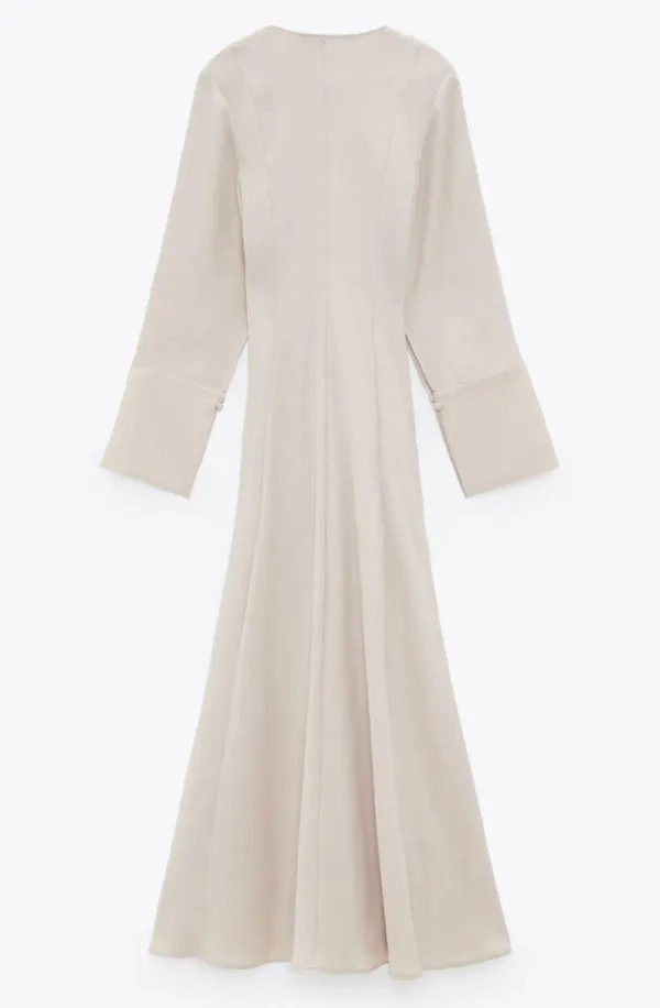 Zara NWT Bloggers Fav Voluminous Cream Midi Dress - Image 4