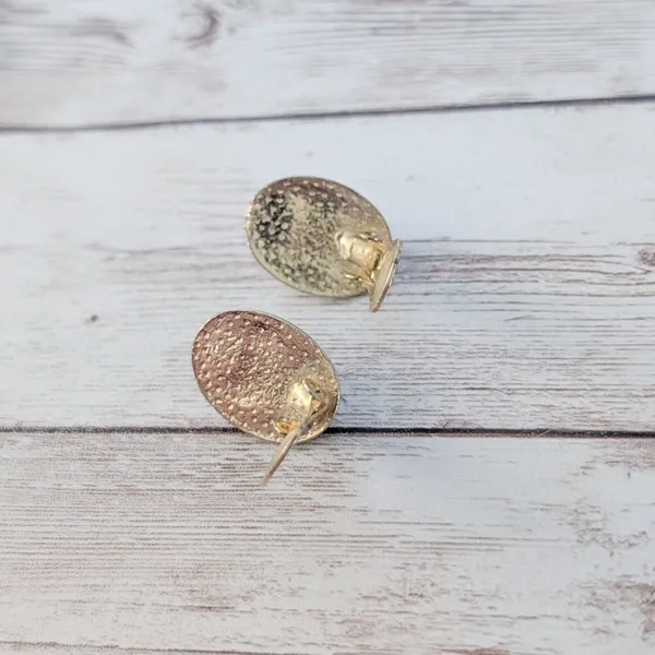 Vintage Clip On Earrings 7/8" Faux Pearl with Gold Tone Halo - Fair Condition - Image 6