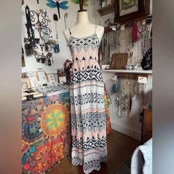 Oxford Circus Black and Orange Strapless Sundress Resort Wear - Image 4