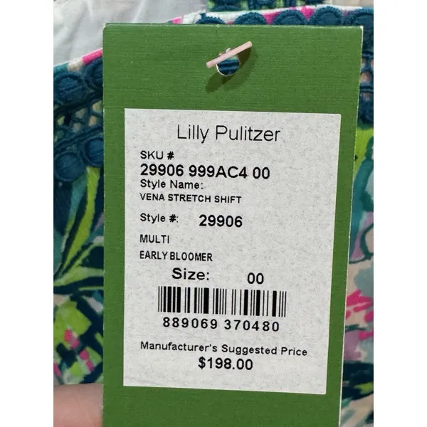 LILLY PULITZER Vena Stretch Shift Dress Size NWT Tropical early bloomer Size 00 - Image 7