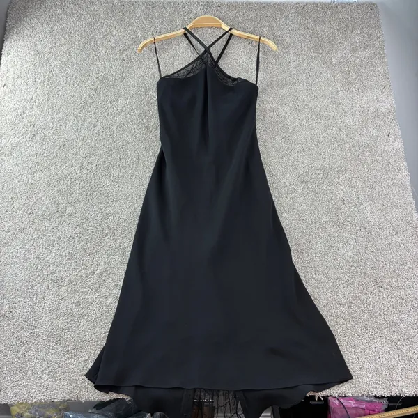 Jones New York Dress Halter Gown Womens 6 Black Formal Dress Sheer Beaded Hem‎ - Image 3