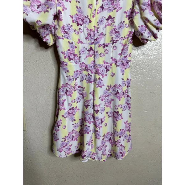 For Love & Lemons Atlanta Mini Dress size XS Floral Purple Yellow - Image 12