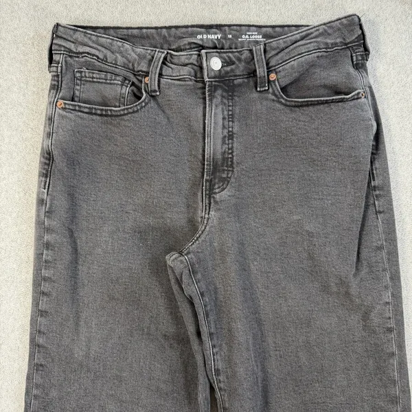 Old Navy Women's Size 12 High Rise O.G. Loose Fit Black Denim Jeans - Image 2