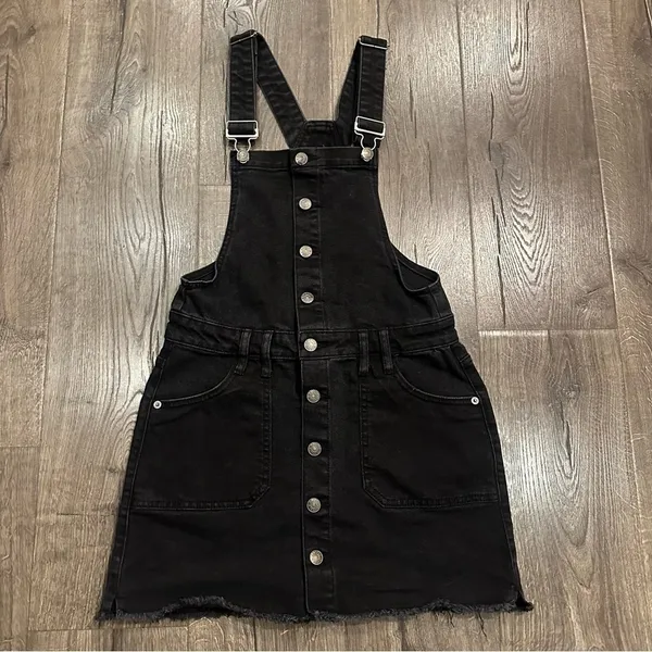 Arizona Jean Co Denim Jumper Dress Overall Jean Black Size Small Grunge Y2K Goth - Image 8