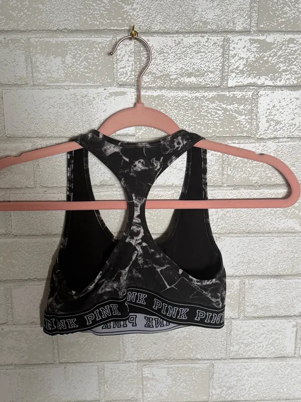 PINK Victoria's Secret Marble Logo Racerback Sports Bra - Image 3