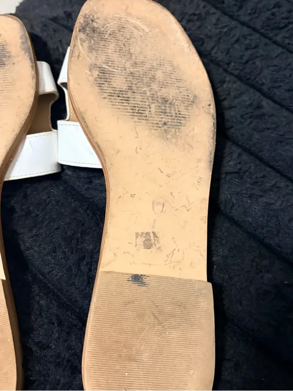 Steve Madden White Leather Slide Mules - Image 4