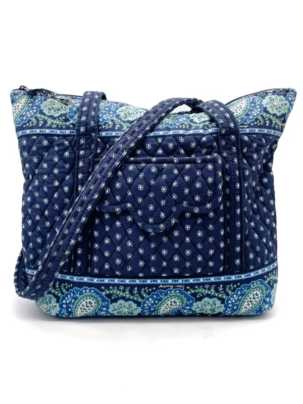 Vera Bradley Seaport Navy Villager Scalloped Tote Bag Floral Vintage 2002 Y2K - Image 11