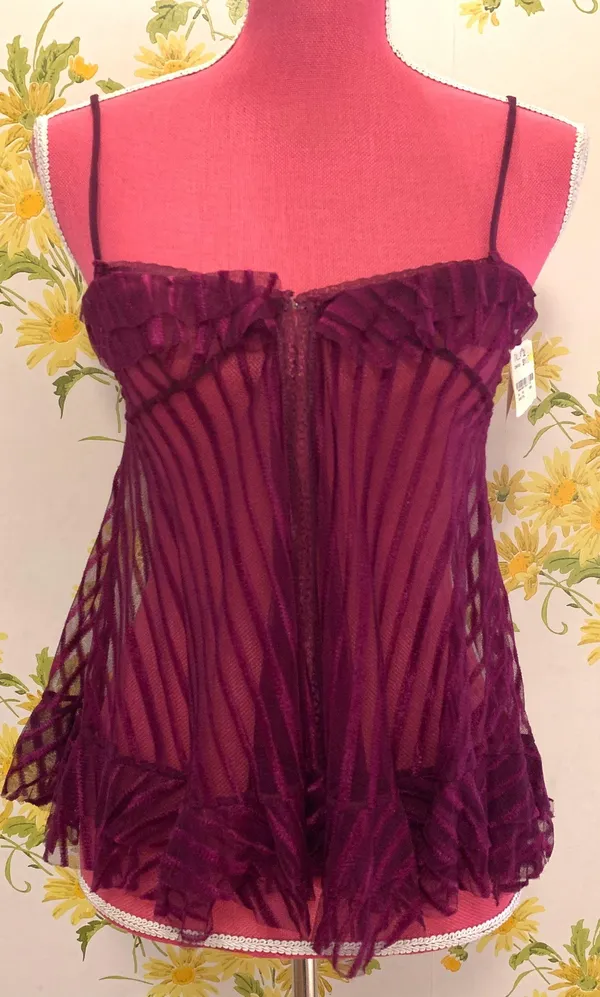 Sexy see through burgundy top size 32 - Image 4