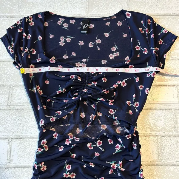 Windsor Navy Floral Dress with Pink Accents - Image 6