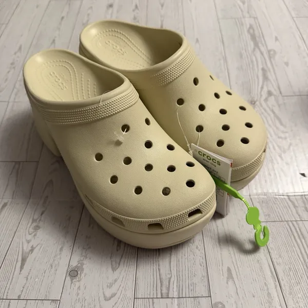 Crocs Siren Clog Platform‎ Heel Bone Beige Women Size US 12 Slip On NEW NWT - Image 11